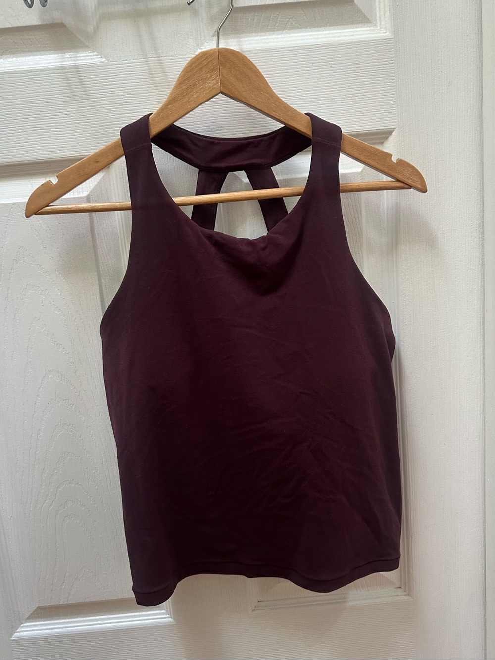 Athleta Maroon Burgundy red Women’s Tank Top open back cropped l large